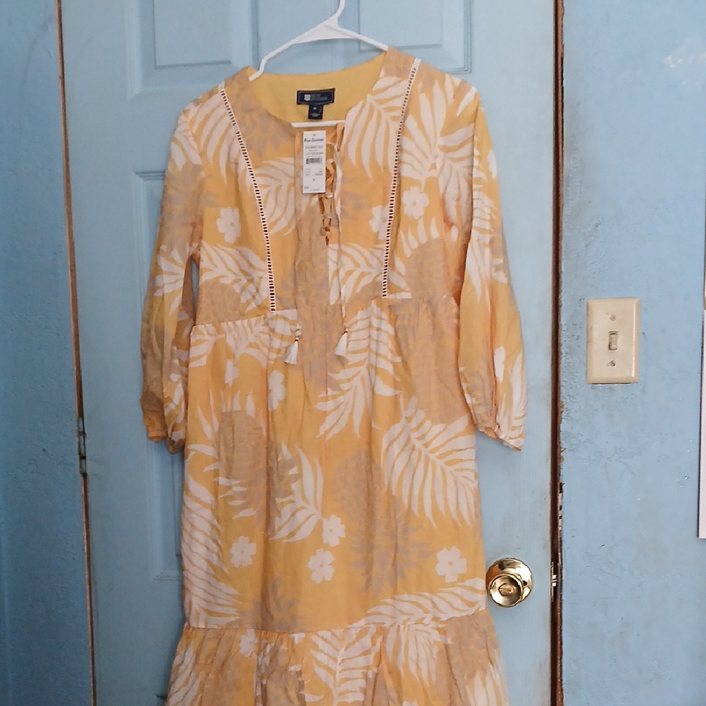 Reyn Spooner Yellow Floral Maxi Dress